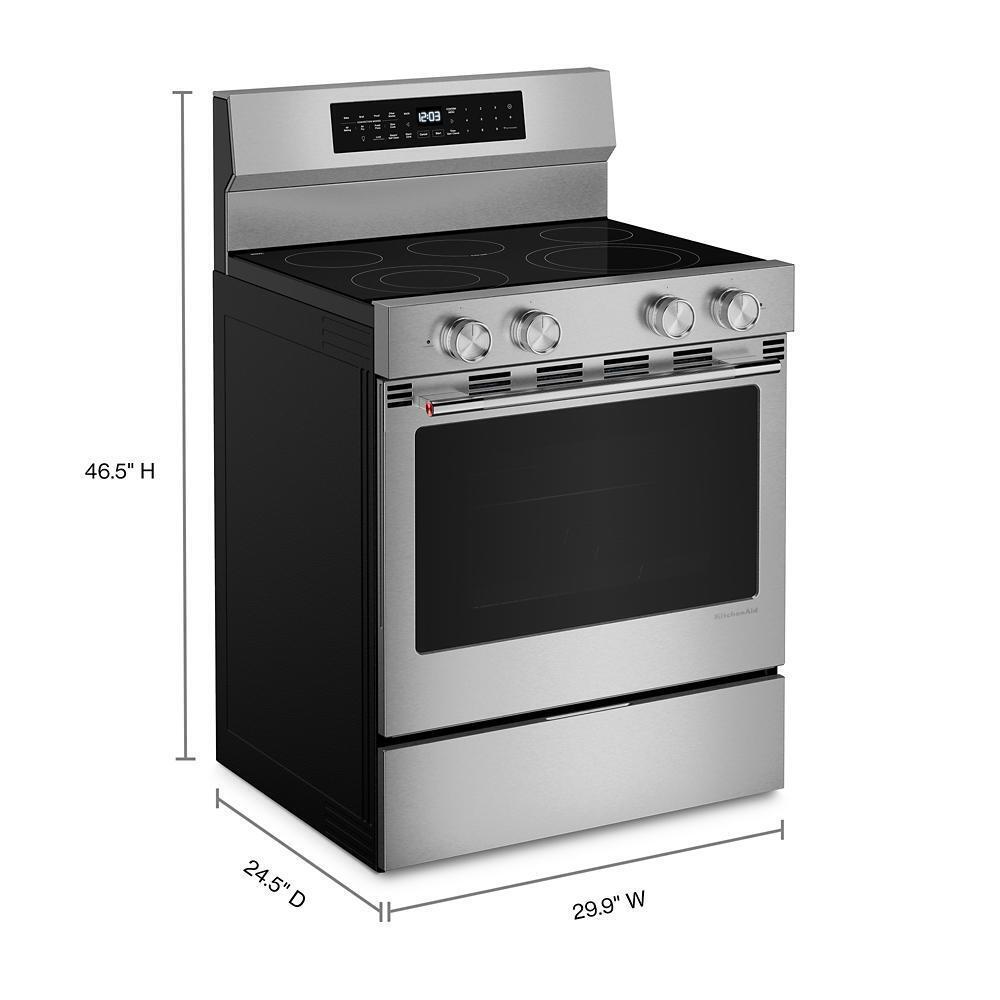 Kitchenaid KFES530SPS 5.3 Cu. Ft. Smart Freestanding Electric Range With Convection Cooking Modes