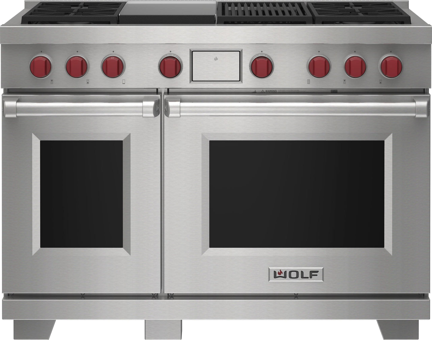 Wolf DF48450CGWHPLP 48" Dual Fuel Range - 4 Burners, Infrared Charbroiler And Infrared Griddle