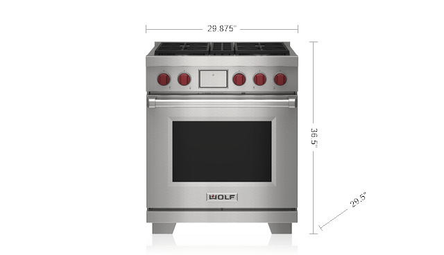 Wolf DF30450WHPLP 30" Dual Fuel Range - 4 Burners