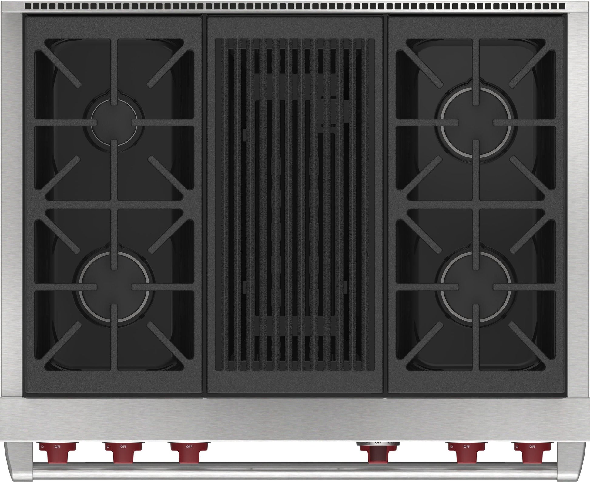 Wolf DF36450CWHP 36" Dual Fuel Range - 4 Burners And Infrared Charbroiler