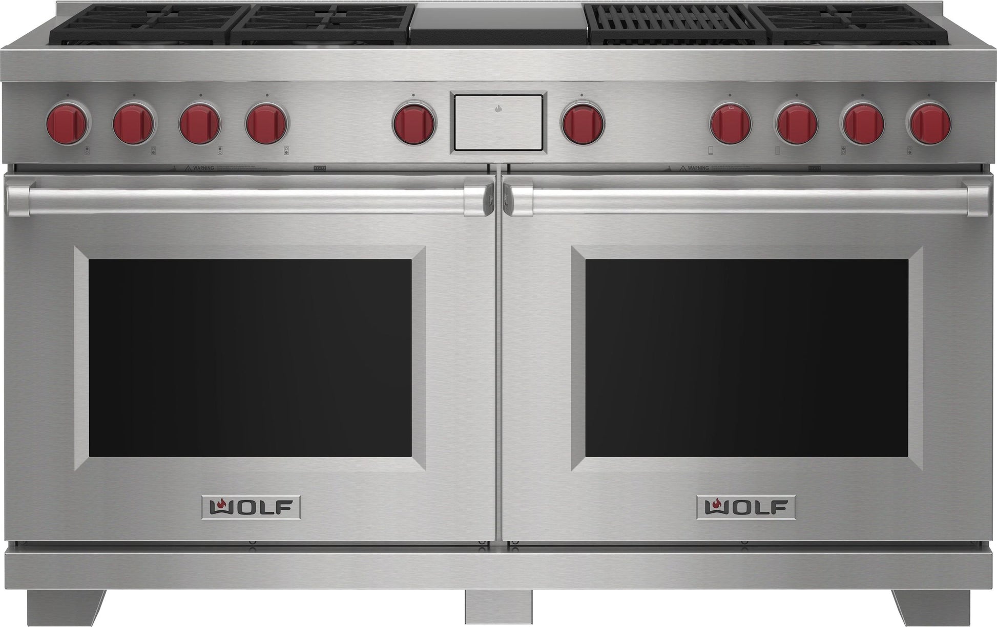 Wolf DF60650CGBKP 60" Dual Fuel Range - 6 Burners, Infrared Charbroiler And Infrared Griddle