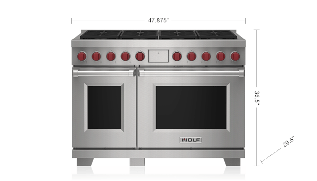 Wolf DF48850WHPLP 48" Dual Fuel Range - 8 Burners