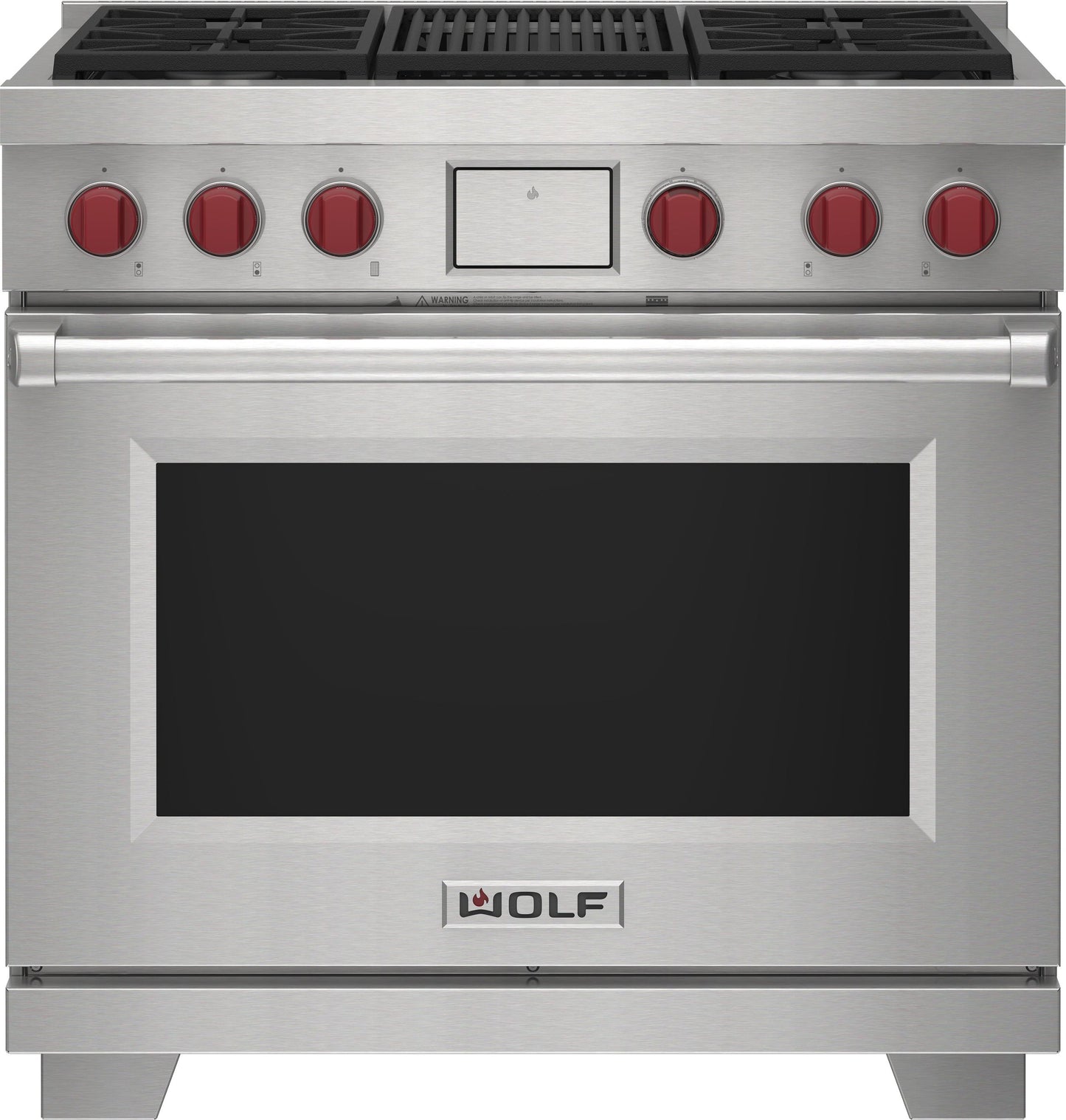 Wolf DF36450CBKPLP 36" Dual Fuel Range - 4 Burners And Infrared Charbroiler