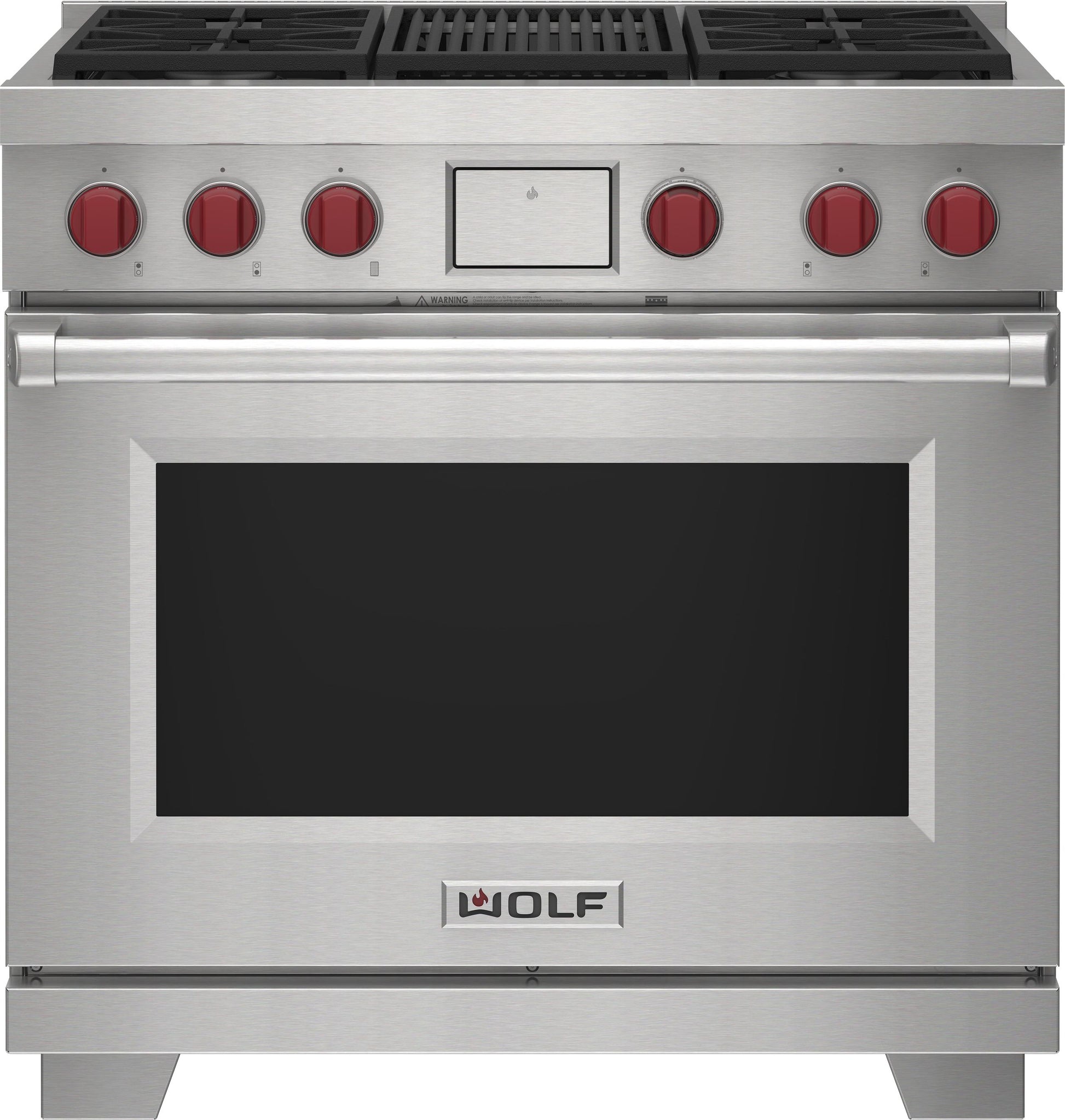 Wolf DF36450CBKPLP 36" Dual Fuel Range - 4 Burners And Infrared Charbroiler