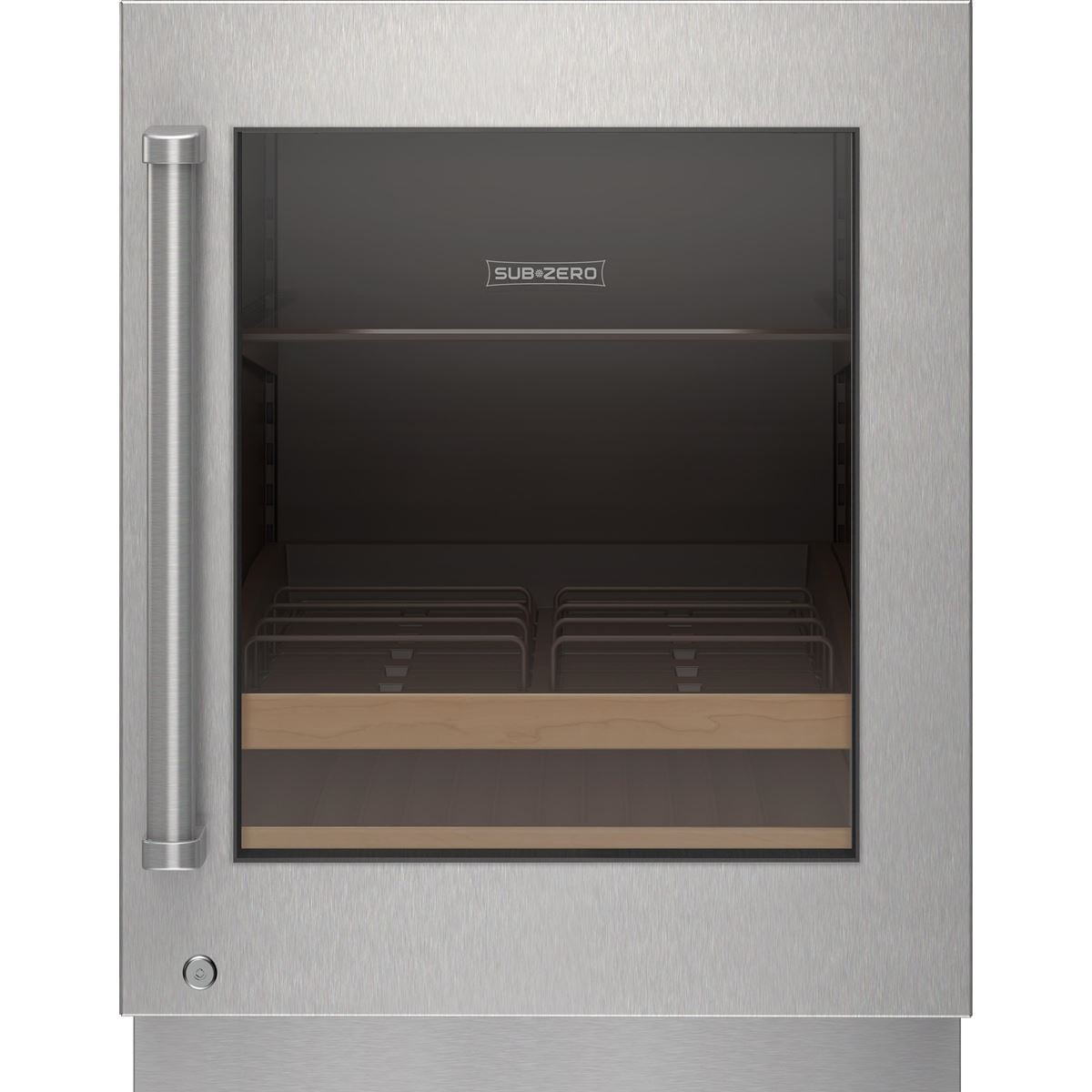 Sub-Zero 9029175 Stainless Steel Glass Door Panel With Lock - Pro Handle, Right Hinge