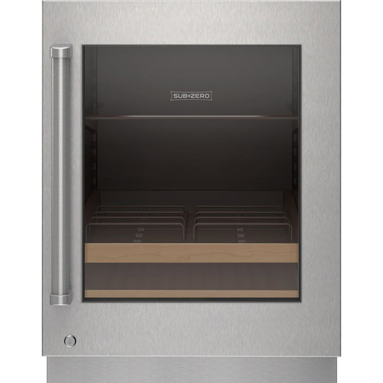 Sub-Zero 9029175 Stainless Steel Glass Door Panel With Lock - Pro Handle, Right Hinge
