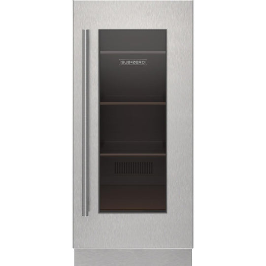 Sub-Zero 9029165 Stainless Steel Glass Door Panel - Tubular Handle, Right Hinge
