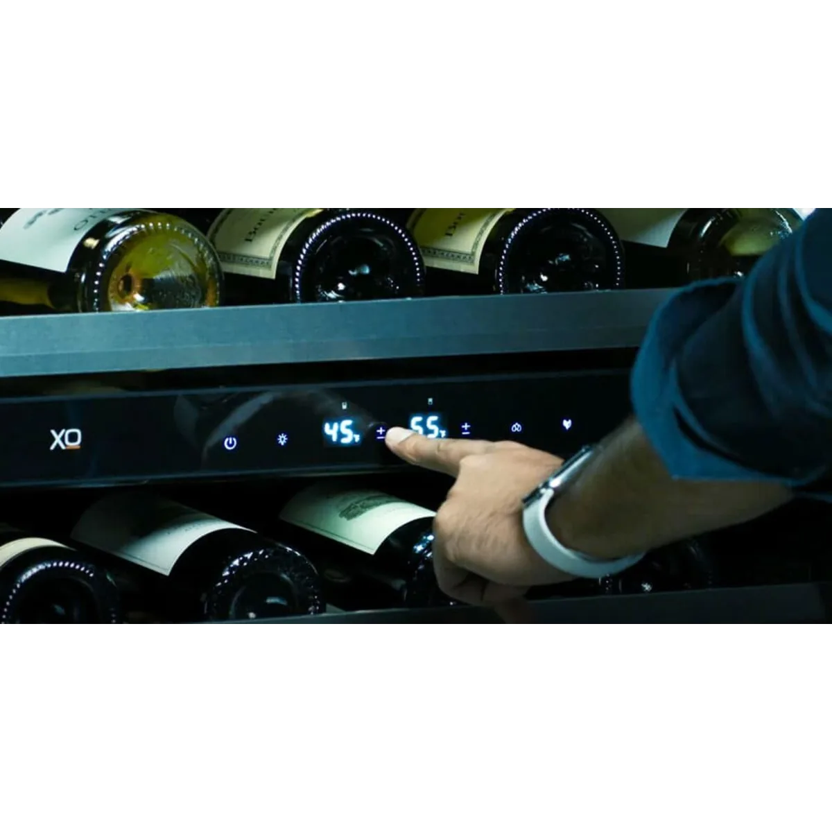 Xo Appliance XOU2470WDZGB Tall Dual Zone Wine Black Glass