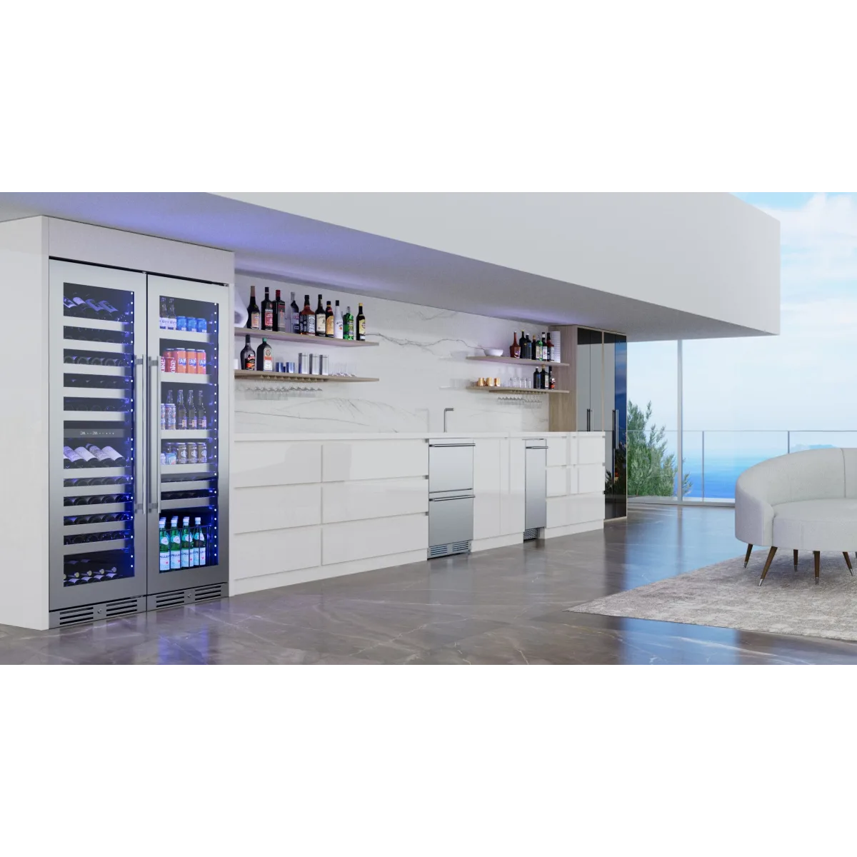 Xo Appliance XOU2470WDZGS Tall Dual Zone Wine Ss Glass