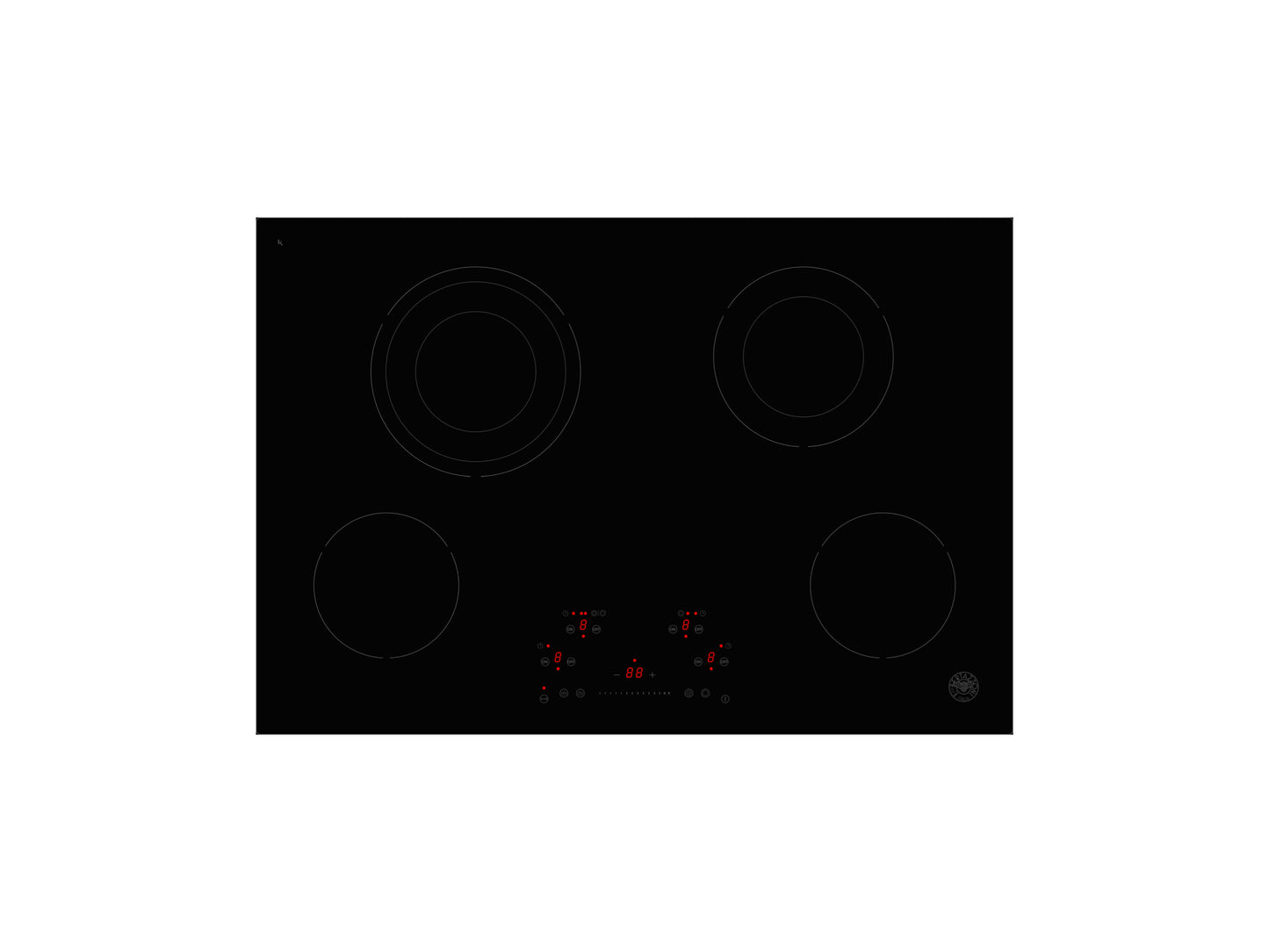 Bertazzoni PE304CER 30 Ceran Touch Control Cooktop 4 Heating Zones Nero - Black