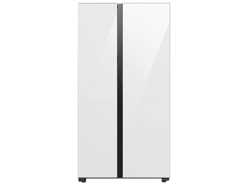 Samsung RS23CB760012AA Bespoke Counter Depth Side-By-Side 23 Cu. Ft. Refrigerator With Beverage Center™ In White Glass