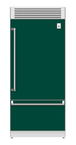 Hestan KRPL36GR 36" Pro Style Bottom Mount, Top Compressor Refrigerator - Left Hinge - Green / Grove