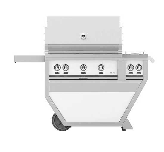 Hestan GABR36CX2LPWH Hestan 36" Liquid Propane Gas Deluxe Freestanding Grill And Cart W/ Double Side Burner Gabr36Cx2 - White (Custom Color: Froth)