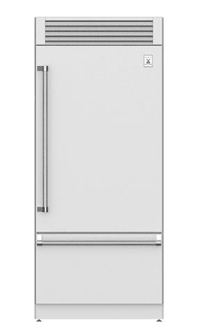 Hestan KRPR36 36" Pro Style Bottom Mount, Top Compressor Refrigerator - Right Hinge - Stainless Steel / Steeletto