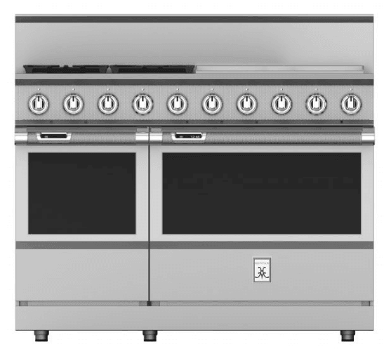 Hestan KRD484GDNG 48" 4-Burner Dual Fuel Range With 24" Griddle - Natural Gas - Stainless Steel / Steeletto