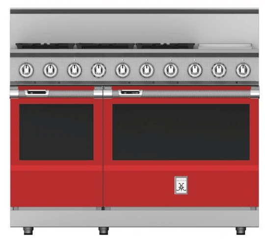 Hestan KRD485GDNGRD 48" 5-Burner Dual Fuel Range With 12" Griddle - Natural Gas - Red / Matador
