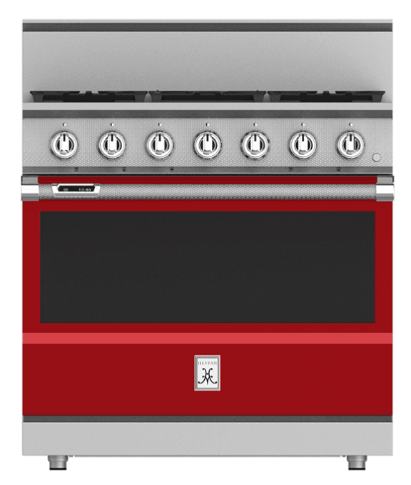 Hestan KRD364GDLPRD 36" 4-Burner Dual Fuel Range With 12" Griddle - Liquid Propane - Red / Matador