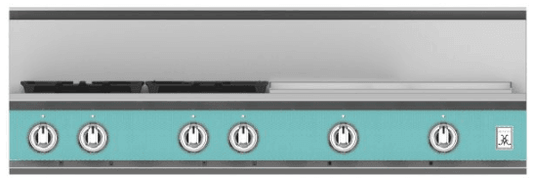 Hestan KRT484GDNGTQ 48" 4-Burner Rangetop With 24" Griddle - Natural Gas - Turquoise / Bora Bora