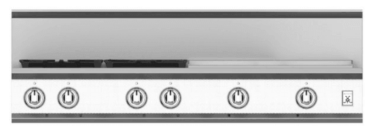Hestan KRT484GDLPWH 48" 4-Burner Rangetop With 24" Griddle - Liquid Propane - White / Stealth