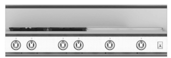 Hestan KRT484GDNGWH 48" 4-Burner Rangetop With 24" Griddle - Natural Gas - White / Stealth