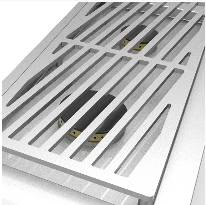 Hestan AGB121LPDG Hestan 12" Liquid Propane Gas Single Side Burner For Built In Grill Agb121 - Dark Grey (Custom Color: Pacific Fog)