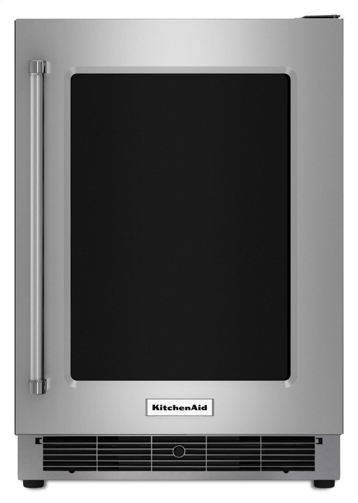 Kitchenaid KURR304ESS 24" Undercounter Refrigerator With Glass Door And Metal Trim Shelves - Stainless Steel