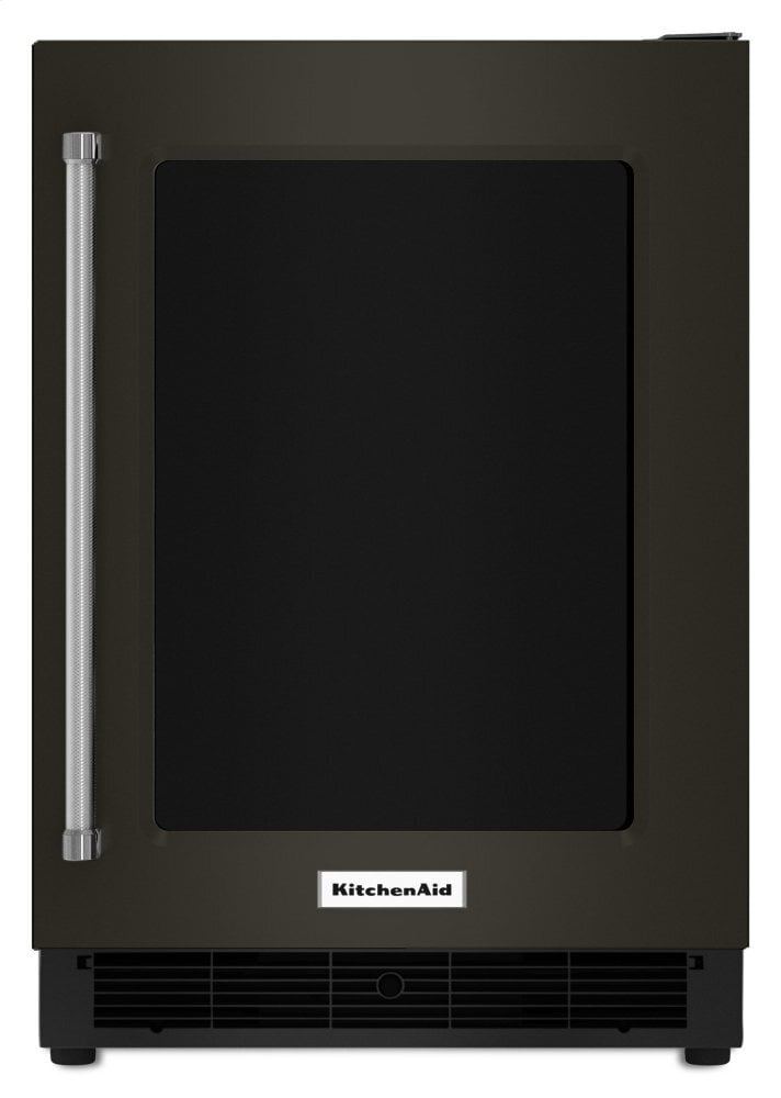 Kitchenaid KURR304EBS 24" Undercounter Refrigerator With Glass Door And Metal Trim Shelves - Black Stainless Steel With Printshield™ Finish