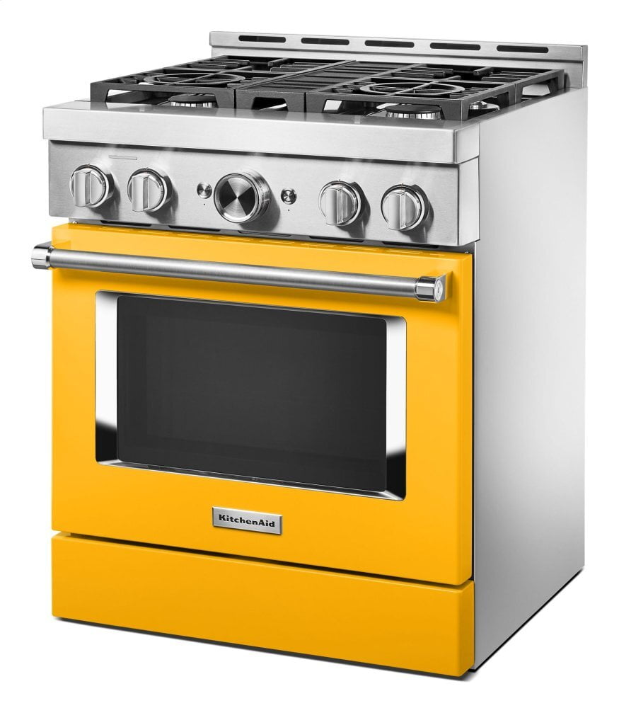 Kitchenaid KFGC500JYP Kitchenaid® 30'' Smart Commercial-Style Gas Range With 4 Burners - Yellow Pepper