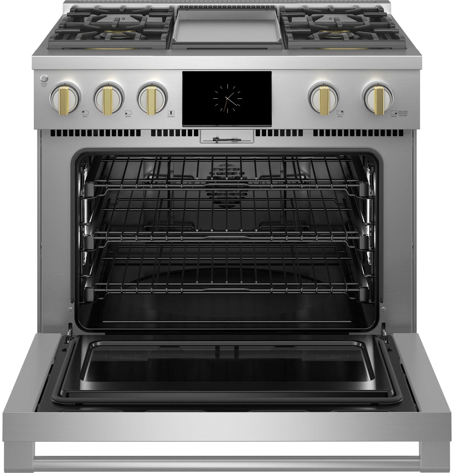 Monogram ZDP364NDTSS Monogram 36" Dual-Fuel Professional Range With 4 Burners And Griddle (Natural Gas)