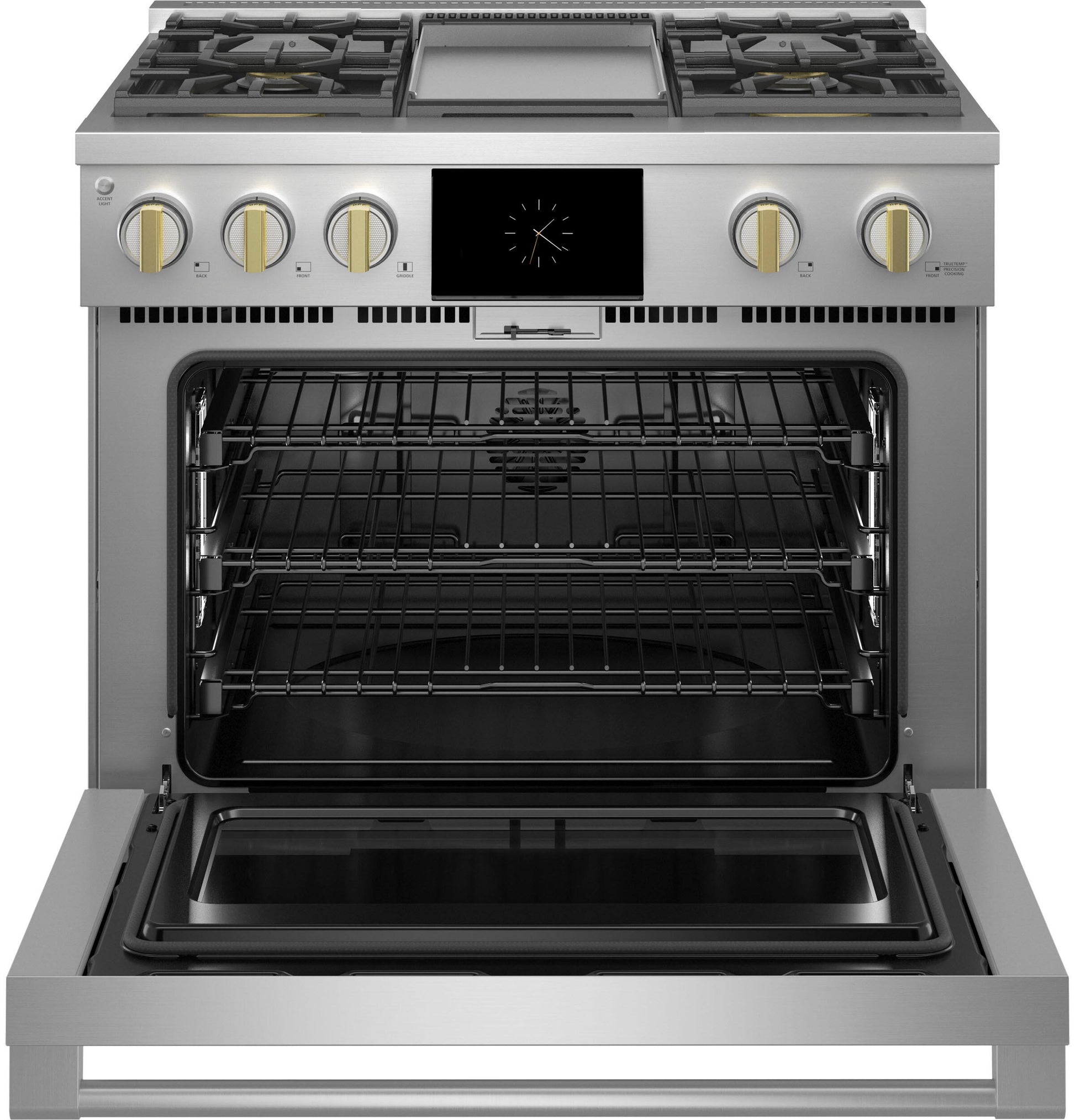 Monogram ZDP364NDTSS Monogram 36" Dual-Fuel Professional Range With 4 Burners And Griddle (Natural Gas)