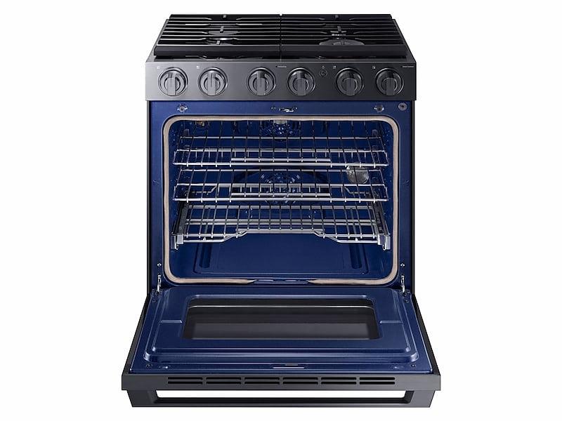 Samsung NX58M9960PM 5.8 Cu. Ft. 30" Chef Collection Professional Gas Range With Dual Convection In Black Stainless Steel