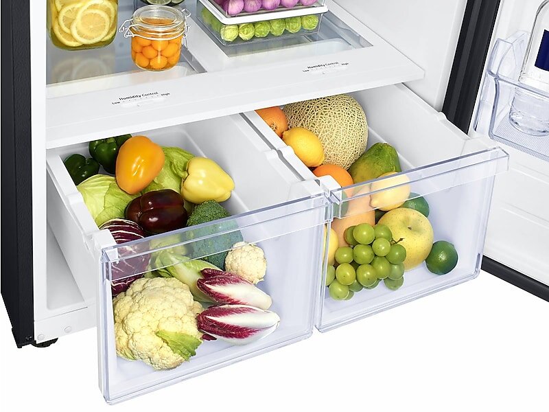 Samsung RT18M6213SG 18 Cu. Ft. Top Freezer Refrigerator With Flexzone™ In Black Stainless Steel