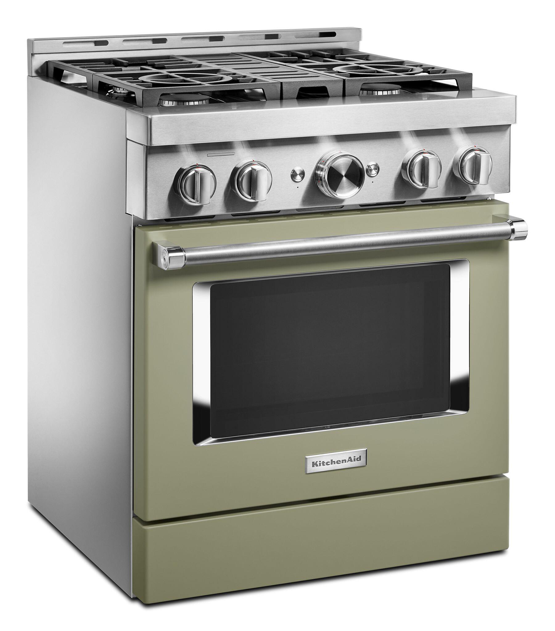 Kitchenaid KFGC500JAV Kitchenaid® 30'' Smart Commercial-Style Gas Range With 4 Burners - Avocado Cream