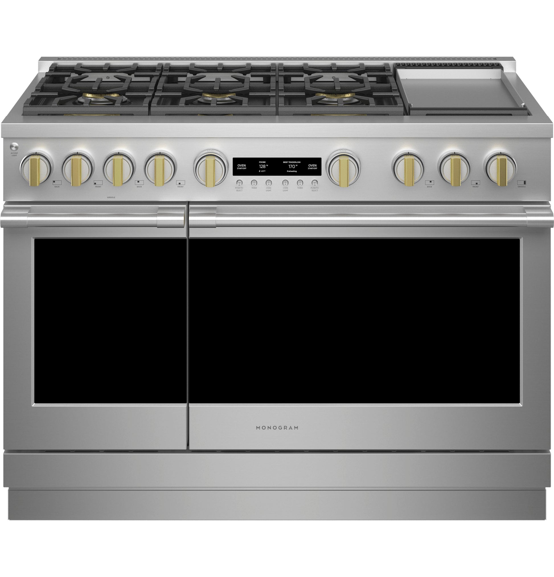 Monogram ZGP486NDTSS Monogram 48" All Gas Professional Range With 6 Burners And Griddle (Natural Gas)