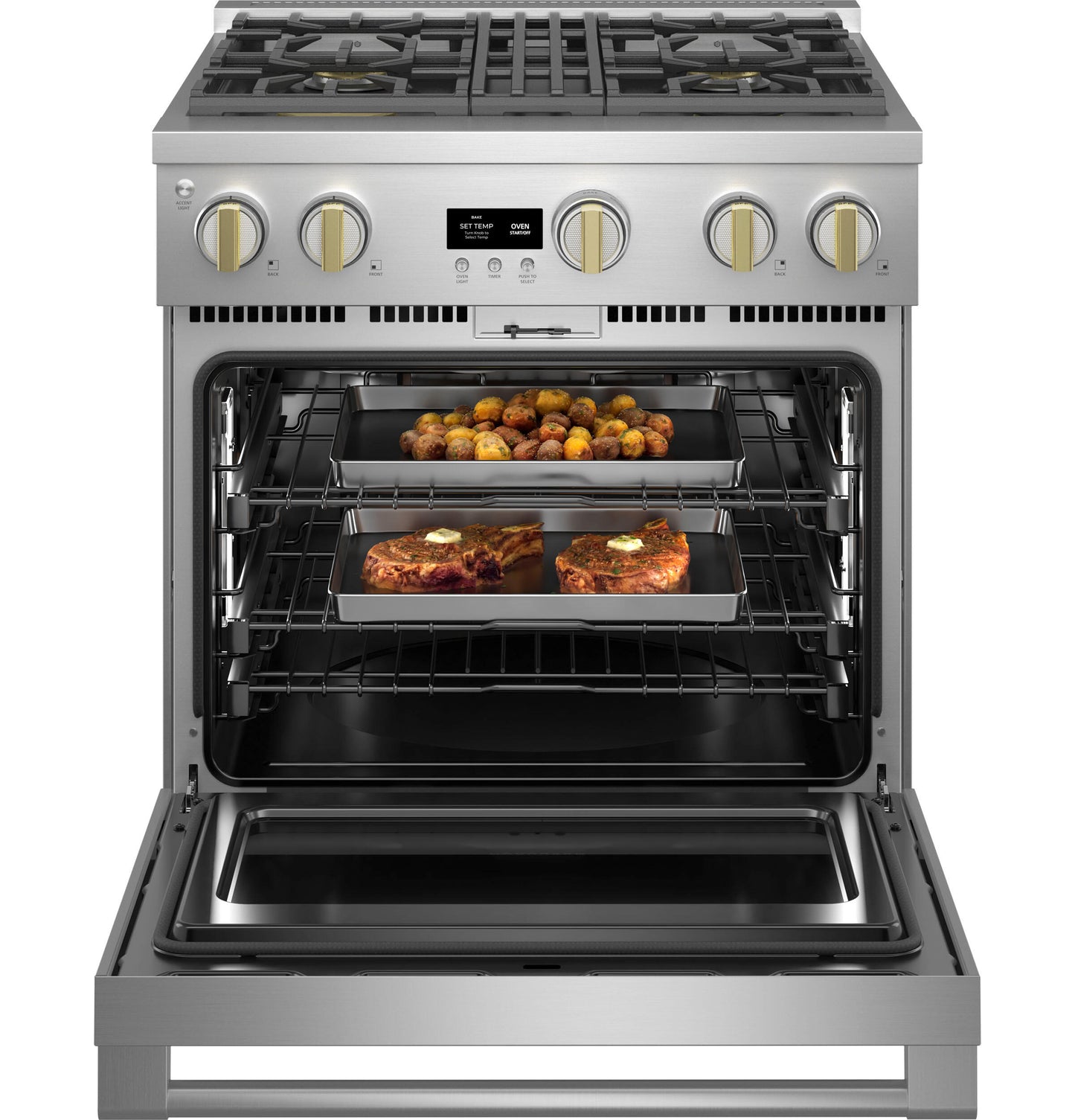 Monogram ZDP304NTSS Monogram 30" Dual-Fuel Professional Range With 4 Burners (Natural Gas)