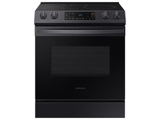 Samsung NE63B8211SG 6.3 Cu. Ft. Smart Instant Heat Induction Slide-In Range In Black Stainless Steel