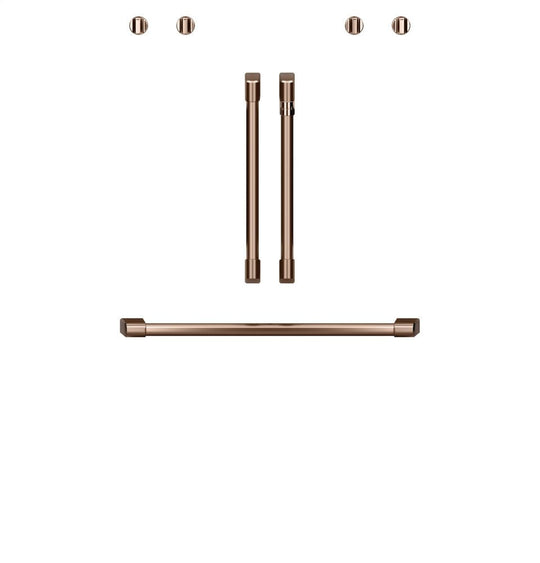 Cafe CXWDFHKPMCU Café 2 French-Door Handles; 1 - 30" Handle; 4 Knobs - Brushed Copper