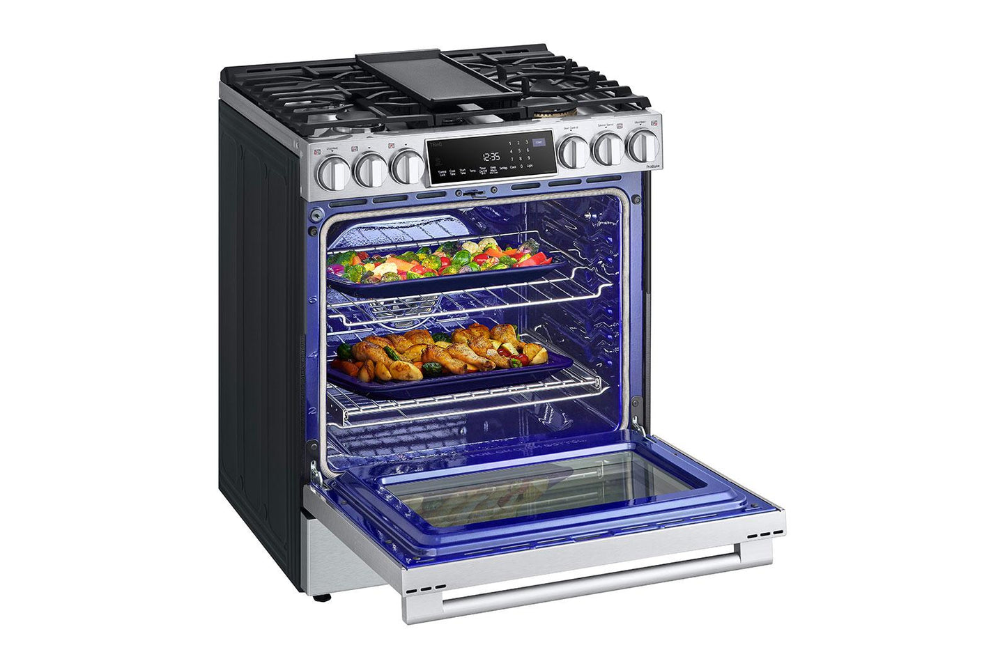 Lg LSGS6338F Lg Studio 6.3 Cu. Ft. Instaview® Gas Slide-In Range With Probake Convection® And Air Fry