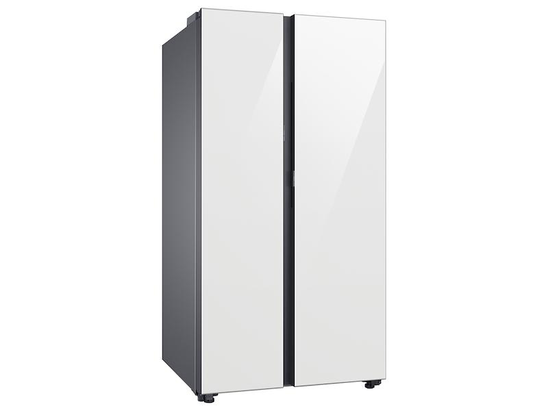 Samsung RS28CB760012 Bespoke Side-By-Side 28 Cu. Ft. Refrigerator With Beverage Center™ In White Glass