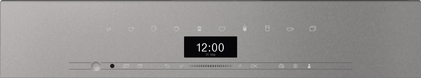 Miele CVA7440 GREY  Built-In Coffee Machine In A Perfectly Combinable Design With Patented Cupsensor For Perfect Coffee.