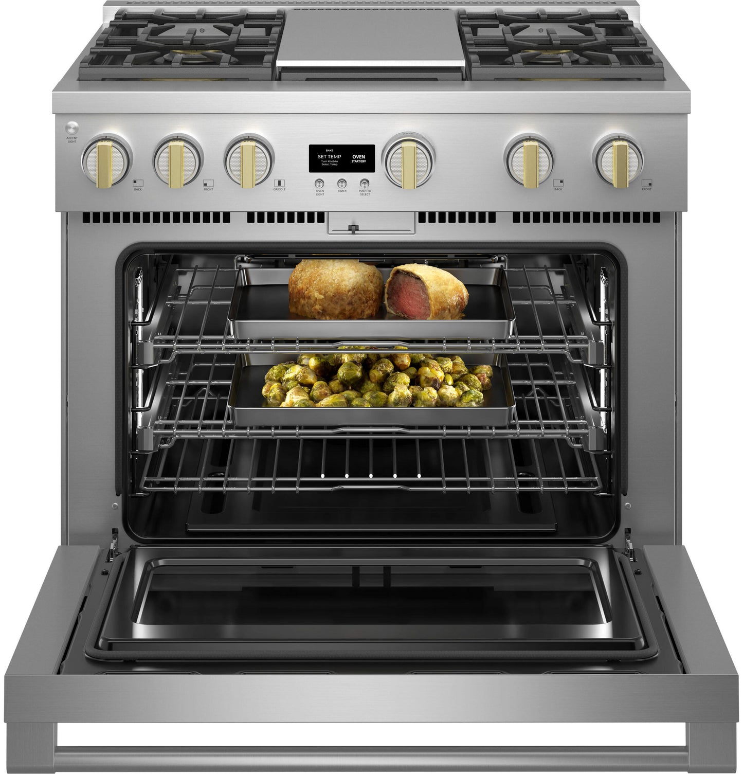 Monogram ZGP364NDTSS Monogram 36" All Gas Professional Range With 4 Burners An Griddle (Natural Gas)