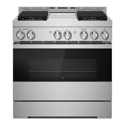 Jennair JGRP536HM 36" Noir Gas Professional-Style Range With Chrome-Infused Griddle