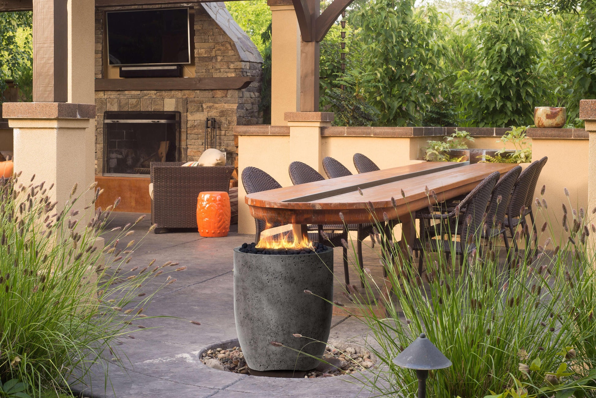 Xo Appliance XOFPOT24GR Fire Pot 24" Natural Gas Fired Gfrc - Gray