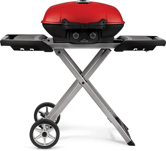 Napoleon Bbq TQ285XRD1A Travelq 285X With Scissor Cart And Griddle , Red , Propane