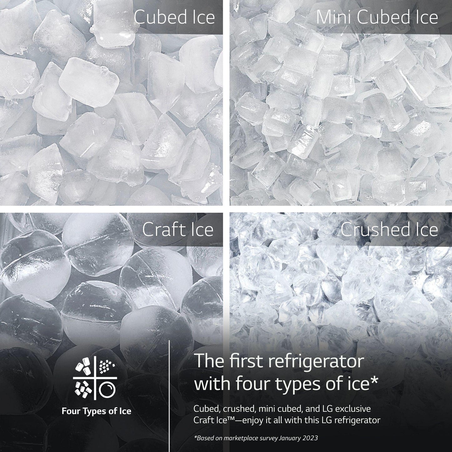 Lg LRYKS3106D 31 Cu. Ft. Smart Standard-Depth Max™ French Door Refrigerator With Four Types Of Ice And Mirror Instaview®