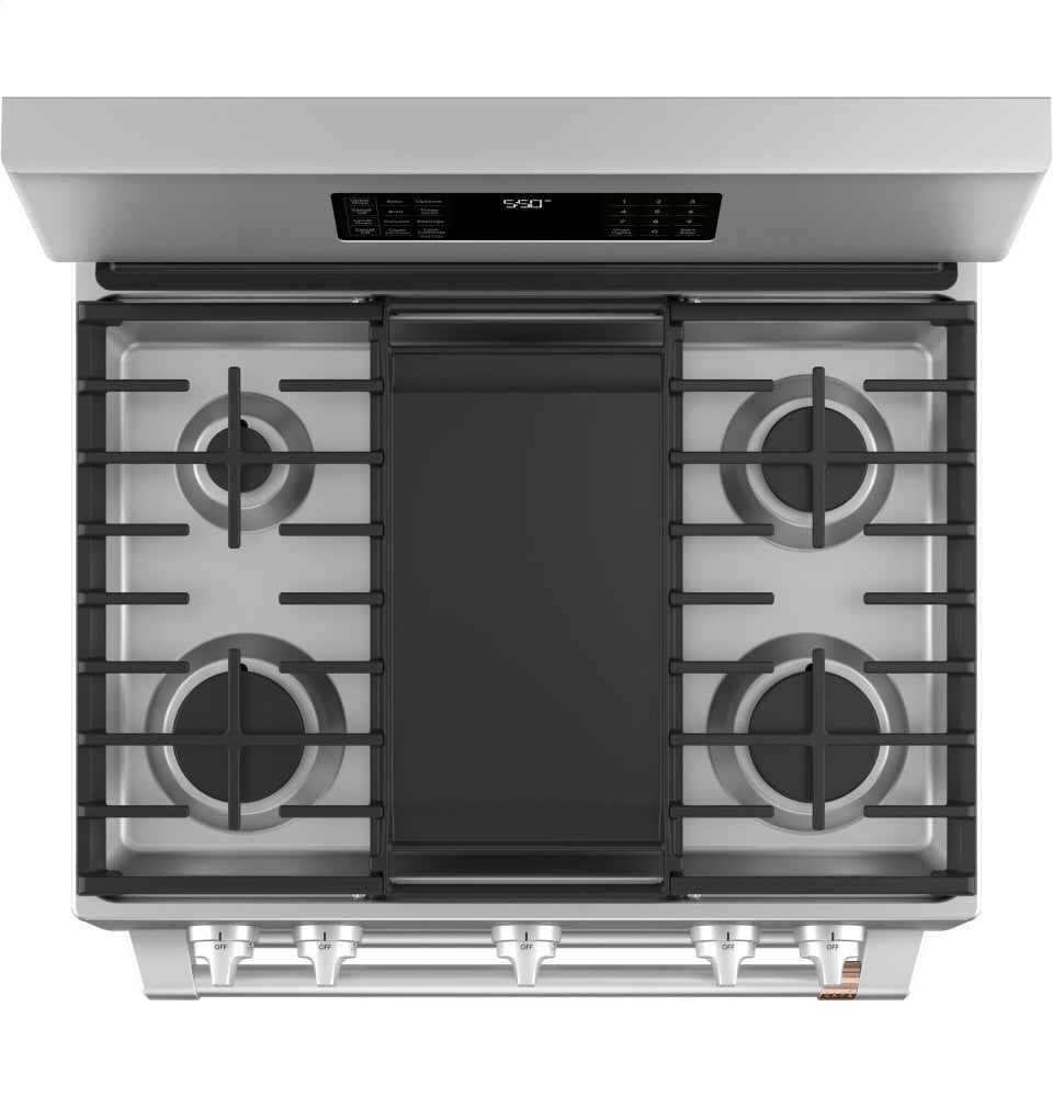 Cafe CGB550P2MS1 Café 30" Smart Free-Standing Gas Double-Oven Range With Convection