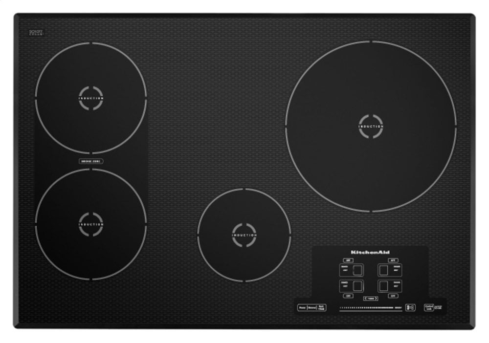 Kitchenaid KICU509XBL 30-Inch 4 Element Induction Cooktop, Architect® Series Ii - Black