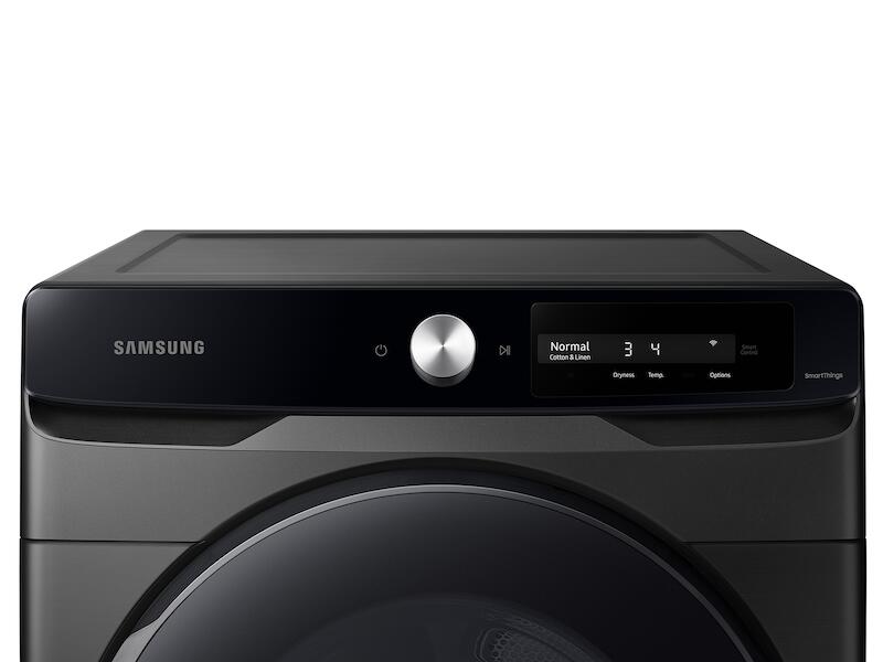 Samsung DVE45A6400V 7.5 Cu. Ft. Smart Dial Electric Dryer With Super Speed Dry In Brushed Black