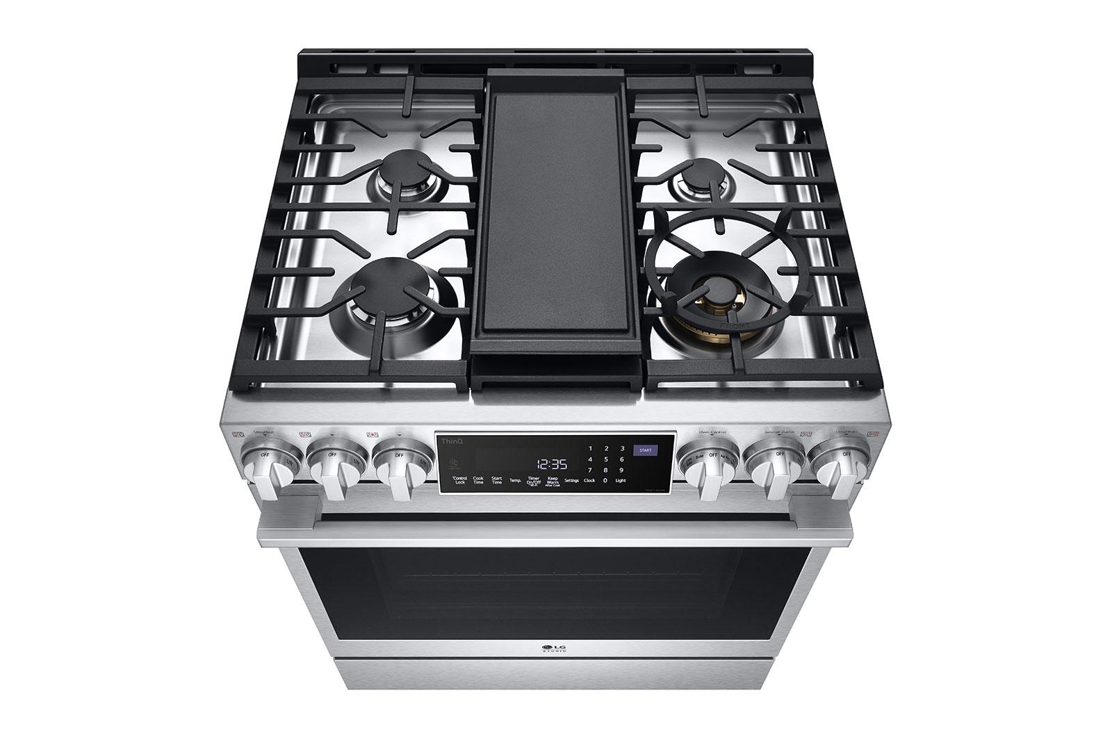 Lg LSGS6338F Lg Studio 6.3 Cu. Ft. Instaview® Gas Slide-In Range With Probake Convection® And Air Fry
