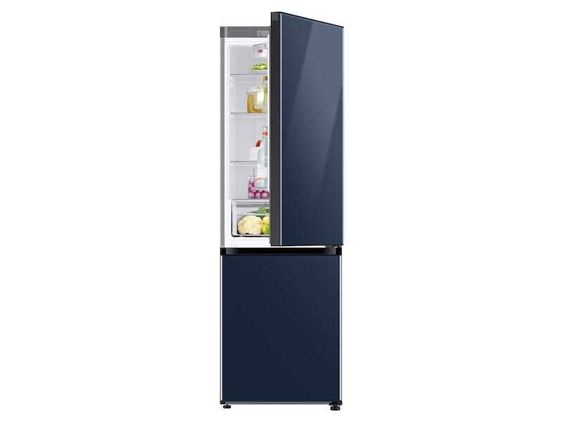 Samsung RB12A300641 12.0 Cu. Ft. Bespoke Bottom Freezer Refrigerator With Customizable Colors And Flexible Design In Navy Glass